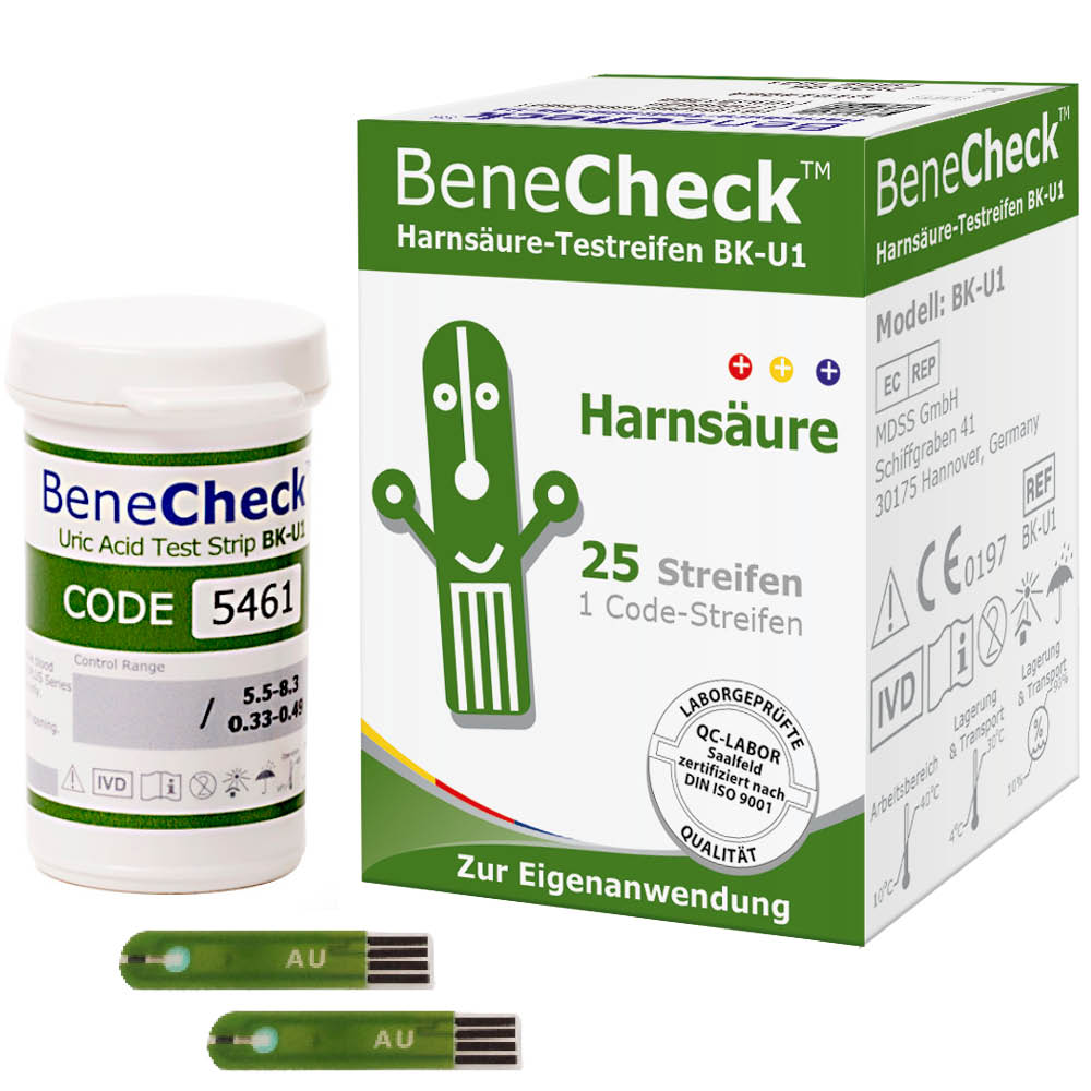 BeneCheck Harnsäure Teste, 25 Stück