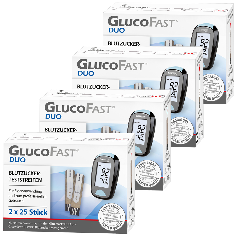 Glucofast DUO Blutzucker Teststreifen, 200 Stück