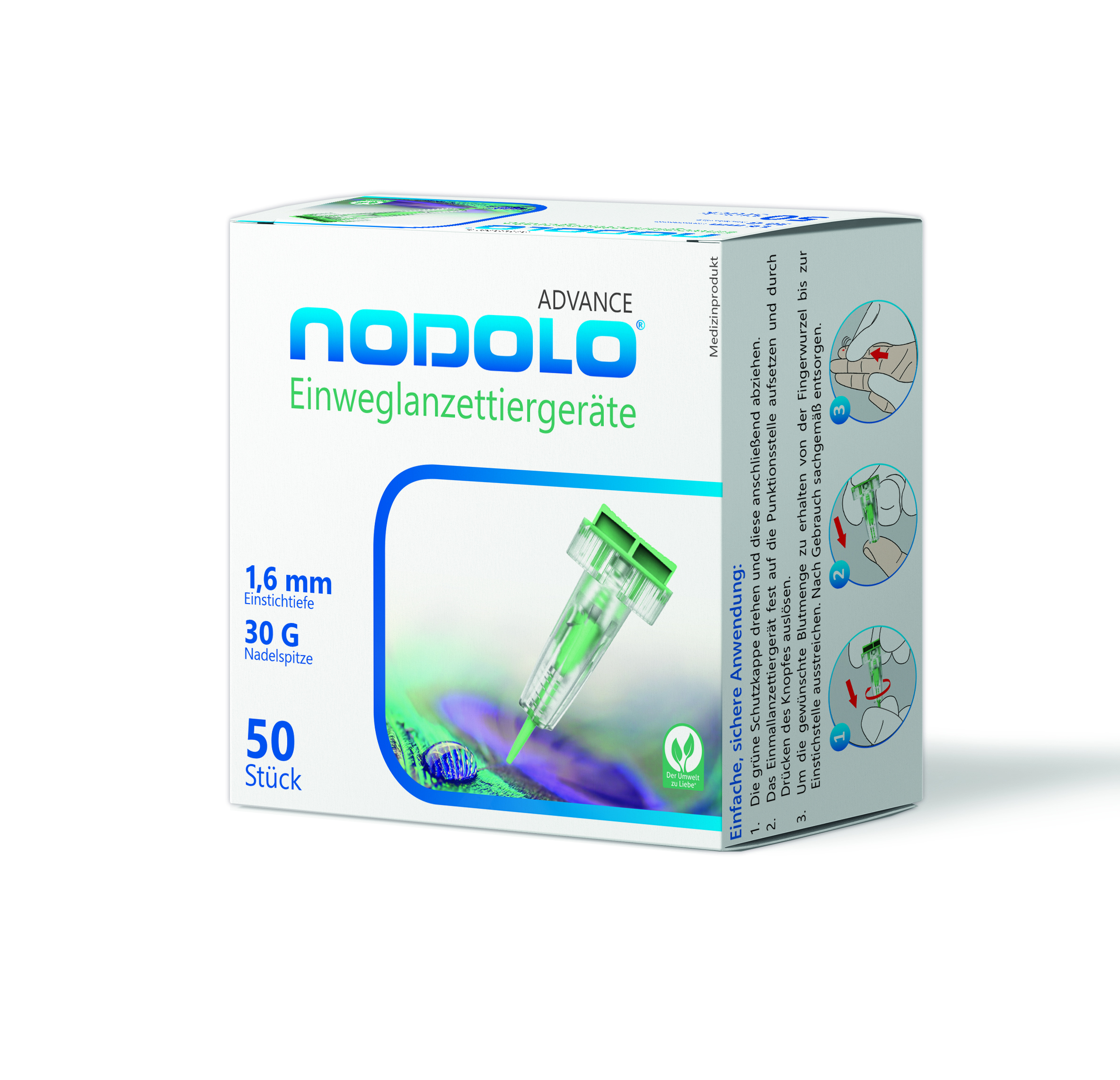 NODOLO EW-Lanzettiergeräte, 1,6mm/30G, 50 Stk.