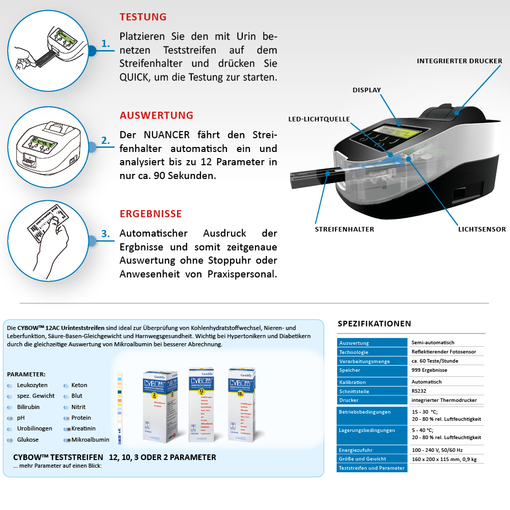 Carestix Cybow Nuancer Urinanalyser (ohneTeststreifen)
