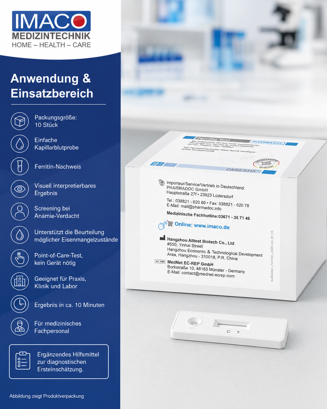 CareStix Ferritin Test - 10 Stück