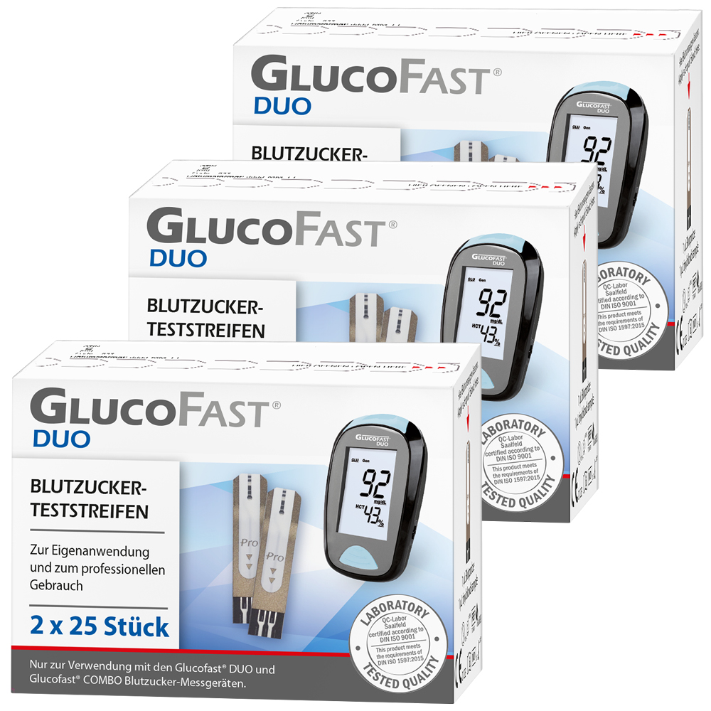 Glucofast DUO Blutzucker Teststreifen, 150 Stück