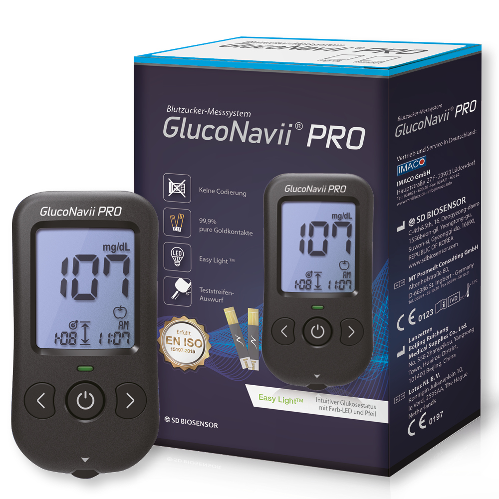 GlucoNavii® PRO Blutzuckermesssystem in mg/dL
