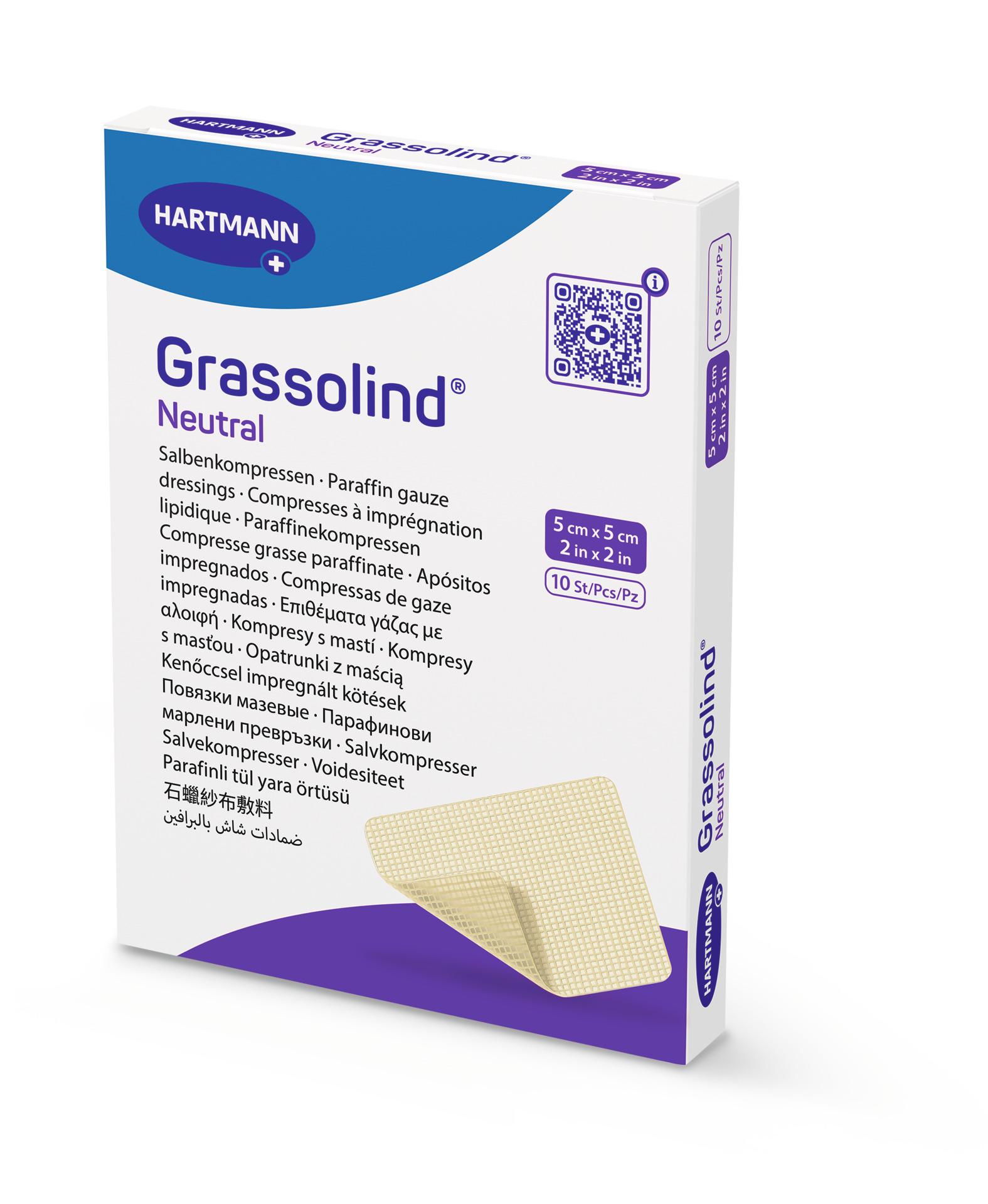 Hartmann Grassolind® Neutral Salbenkompresse 5x5 cm-10 Stück